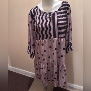 Unbranded Patterned Long Sleeve Midi Dress Size XL